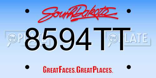 8594TT South Dakota License Plate