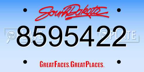 8595422 South Dakota License Plate