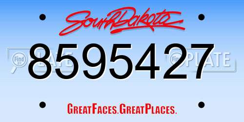 8595427 South Dakota License Plate