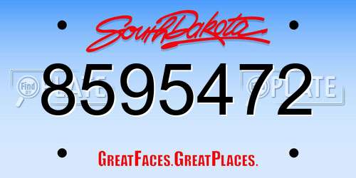 8595472 South Dakota License Plate