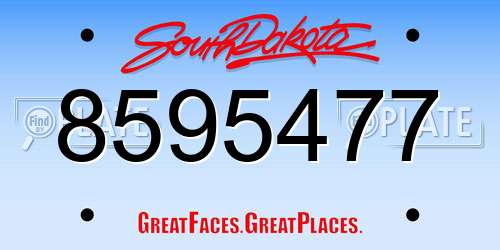 8595477 South Dakota License Plate