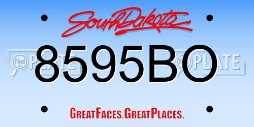 8595BO South Dakota License Plate