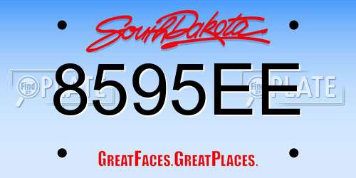 8595EE South Dakota License Plate