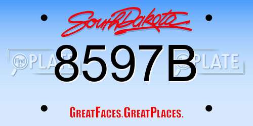 8597B South Dakota License Plate