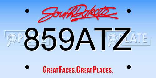 859ATZ South Dakota License Plate
