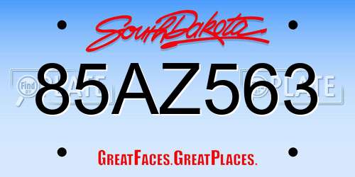 85AZ563 South Dakota License Plate
