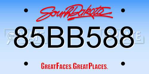 85BB588 South Dakota License Plate