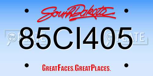 85CI405 South Dakota License Plate