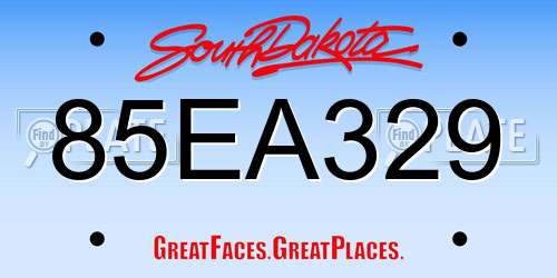 85EA329 South Dakota License Plate