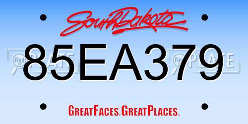 85EA379 South Dakota License Plate