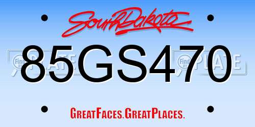85GS470 South Dakota License Plate