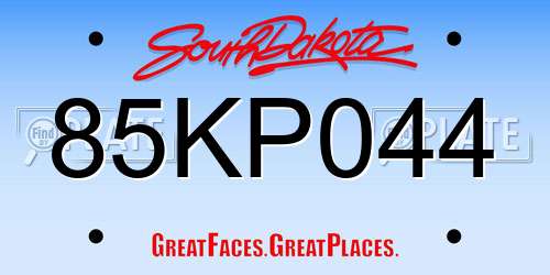 85KP044 South Dakota License Plate