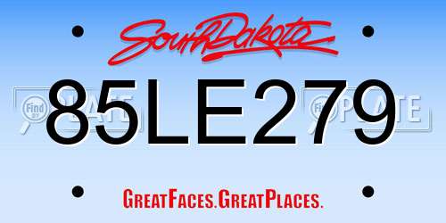 85LE279 South Dakota License Plate