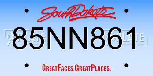 85NN861 South Dakota License Plate
