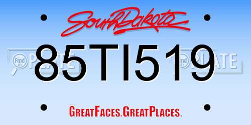 85TI519 South Dakota License Plate