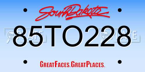 85TO228 South Dakota License Plate
