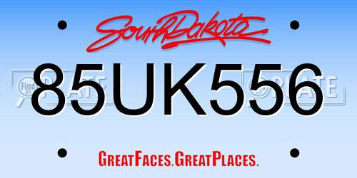 85UK556 South Dakota License Plate