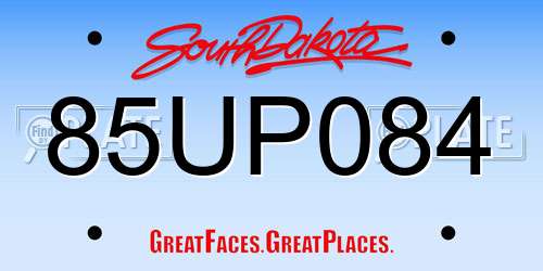 85UP084 South Dakota License Plate