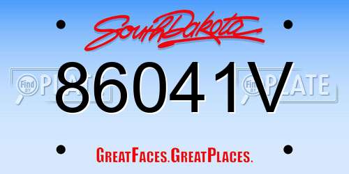 86041V South Dakota License Plate