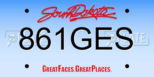 861GES South Dakota License Plate