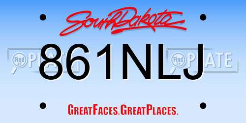 861NLJ South Dakota License Plate