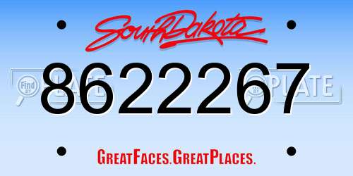 8622267 South Dakota License Plate