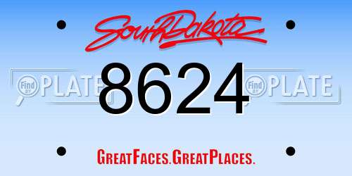 8624 South Dakota License Plate