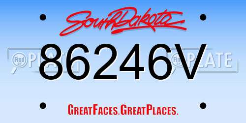 86246V South Dakota License Plate