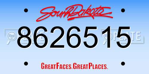 8626515 South Dakota License Plate