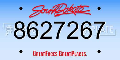 8627267 South Dakota License Plate