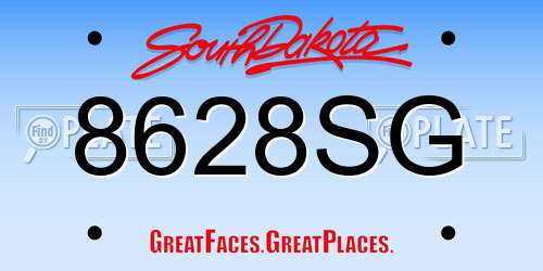 8628SG South Dakota License Plate