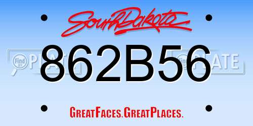862B56 South Dakota License Plate