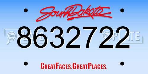 8632722 South Dakota License Plate