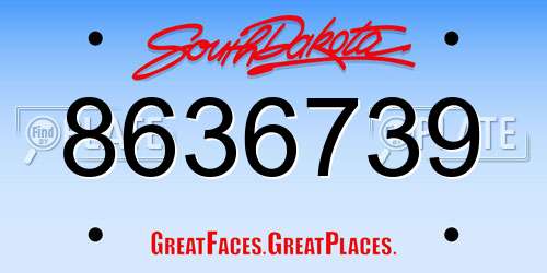 8636739 South Dakota License Plate