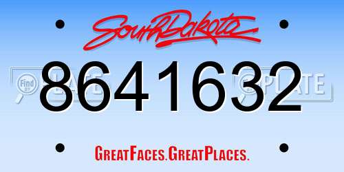 8641632 South Dakota License Plate