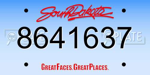 8641637 South Dakota License Plate