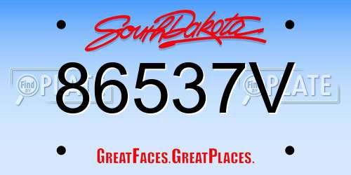 86537V South Dakota License Plate