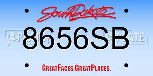 8656SB South Dakota License Plate