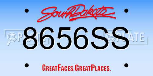 8656SS South Dakota License Plate