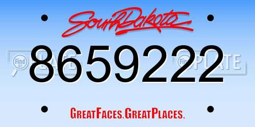 8659222 South Dakota License Plate