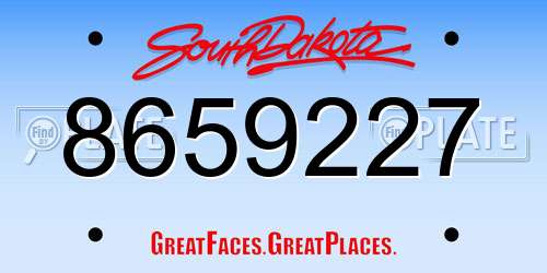 8659227 South Dakota License Plate