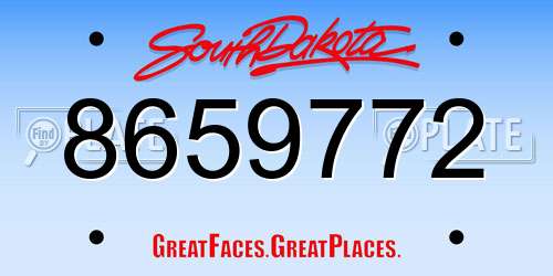 8659772 South Dakota License Plate