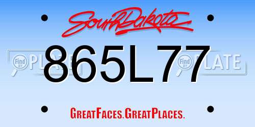 865L77 South Dakota License Plate