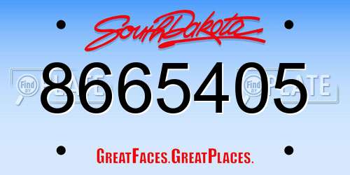 8665405 South Dakota License Plate