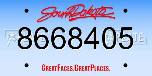 8668405 South Dakota License Plate