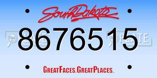 8676515 South Dakota License Plate