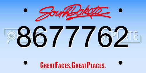 8677762 South Dakota License Plate