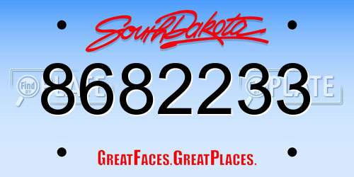 8682233 South Dakota License Plate