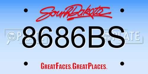 8686BS South Dakota License Plate