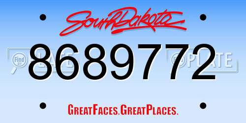8689772 South Dakota License Plate